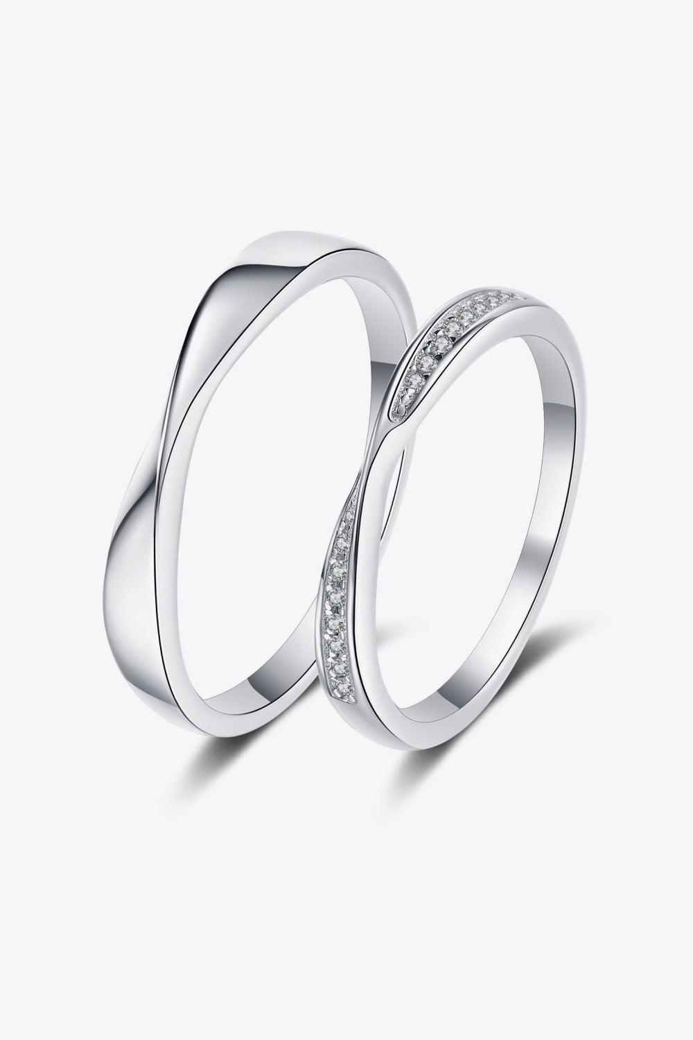 Minimalist 925 Sterling Silver Ring Set (Rhodium Over Sterling Silver) by Sparkala