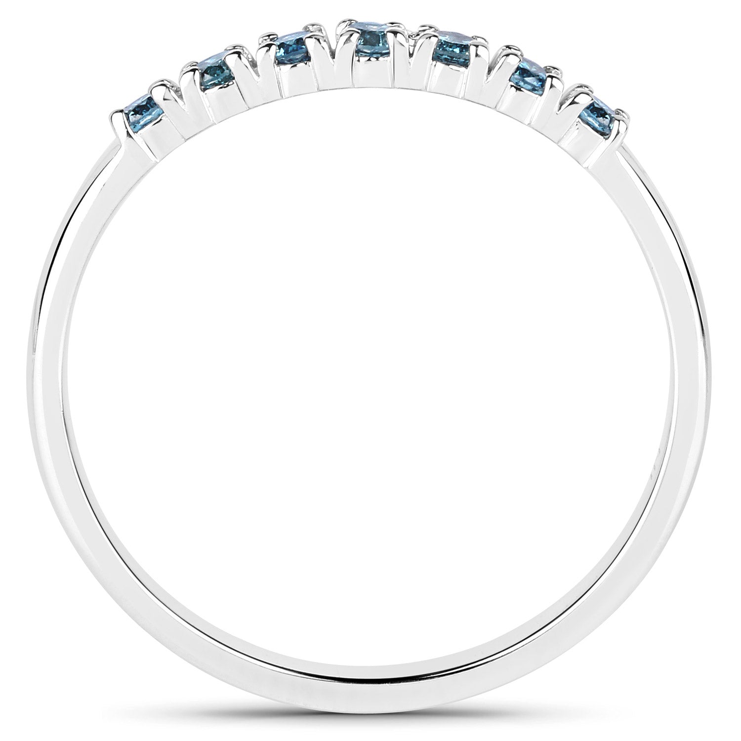 0.22 Carat Genuine Blue Diamond 14K White Gold Ring (I1-I2) DestGlow
