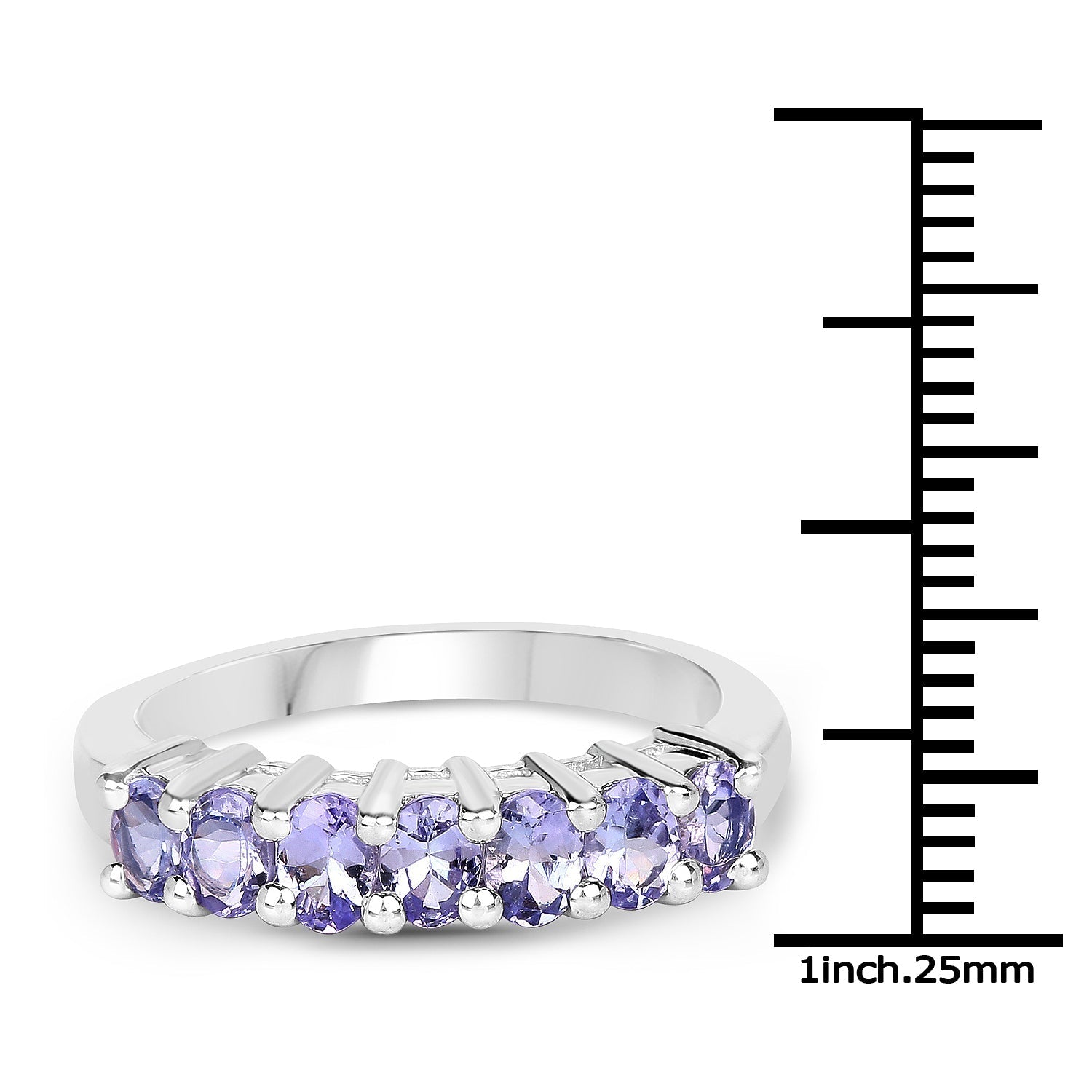 1.19 Carat Genuine Tanzanite .925 Sterling Silver Ring DestGlow