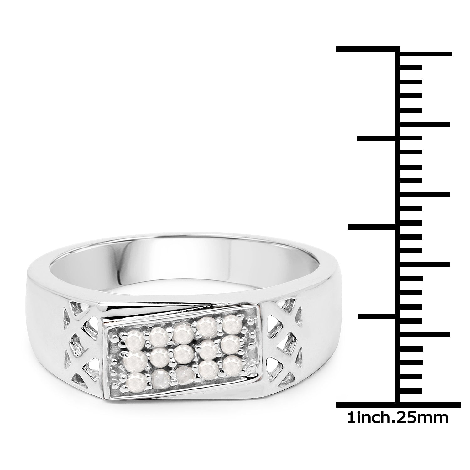 0.23 Carat Genuine White Diamond .925 Sterling Silver Ring by Bids.com