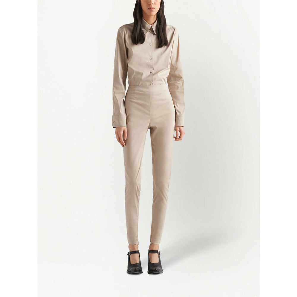 Prada Neutrals Trousers - Slim-Fit Trousers Women by Luosophy