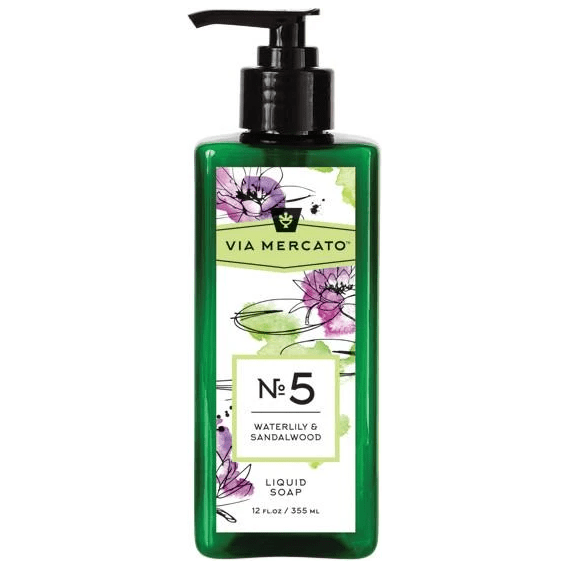 Via Mercato Nro. 5 Liquid Soap (Waterlily & Sandalwood) 12oz by Pasteur Pharmacy