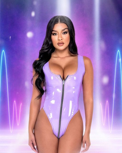 Vinyl Zip-Up Romper - DestGlow