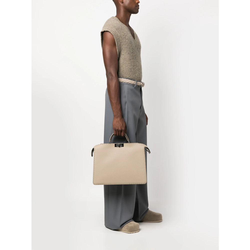 Fendi Neutrals Tote Bags Men by Luosophy
