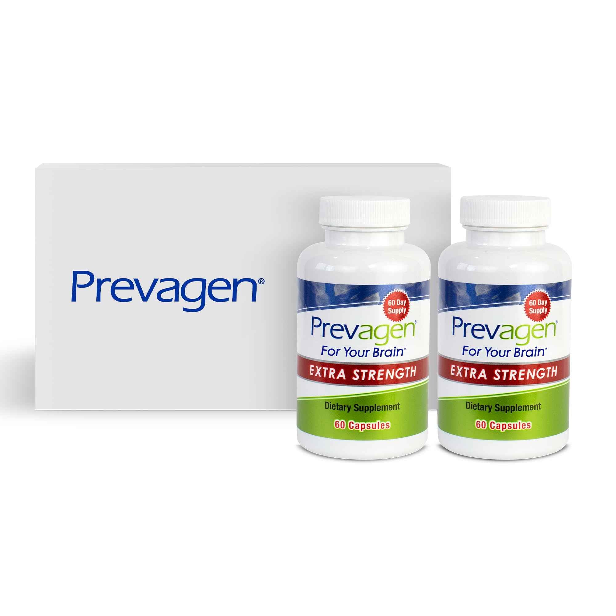Prevagen Extra Strength 20mg, 60 Capsules with Apoaequorin & Vitamin D with Attractive and Stackable Prevagen Storage Box