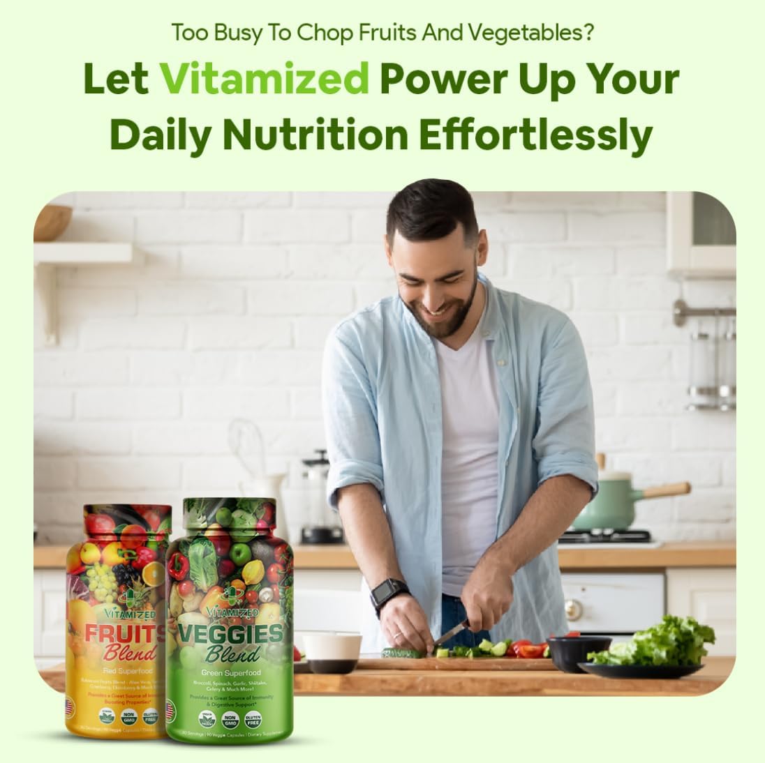 Superfood Fruits and Veggie Capsules - Overall Health and Energy - For Men and Women DestGlow