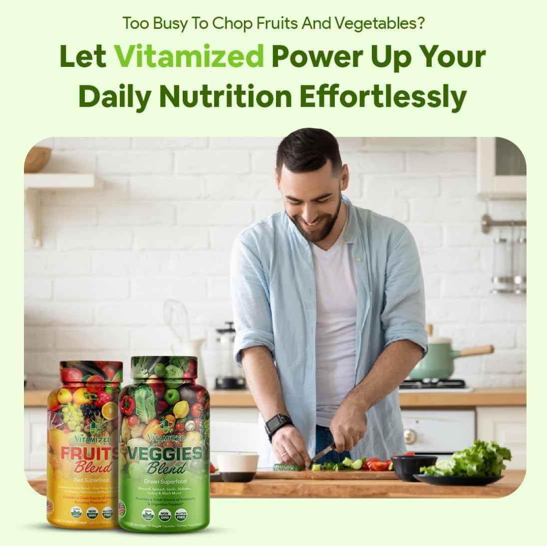 Superfood Fruits and Veggie Capsules - Overall Health and Energy - For Men and Women by The VITAMIZED Shop