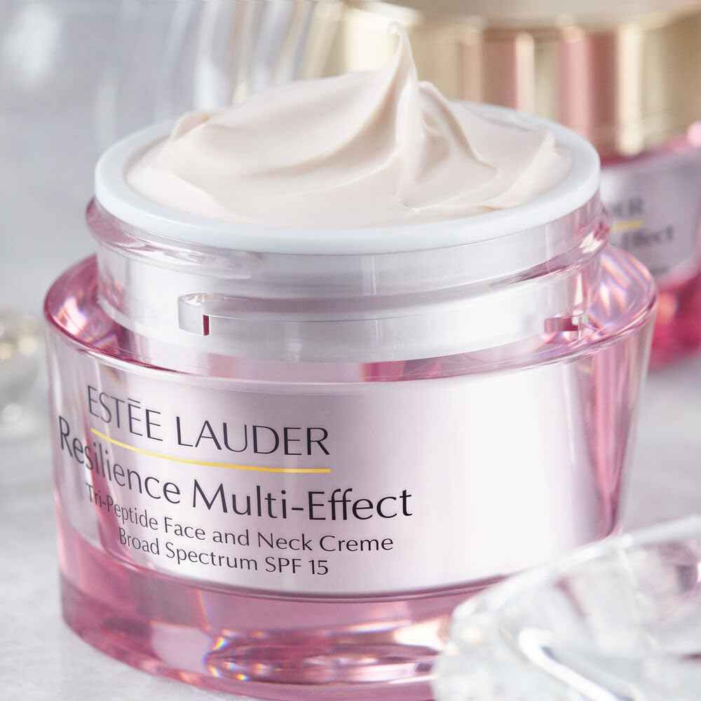 Estée Lauder Resilience Multi-Effect Tri-Peptide Face and Neck Cream Moisturizer SPF 15 | Plumping & Anti-Aging