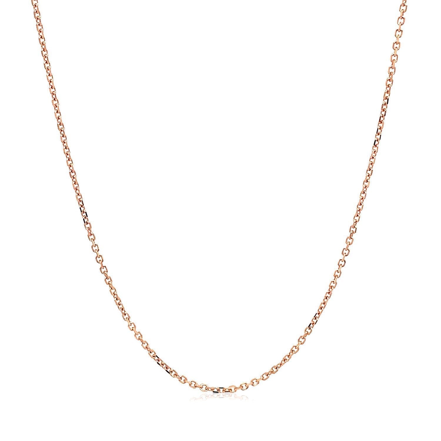 18k Rose Gold Diamond Cut Cable Link Chain (1.10 mm) DestGlow