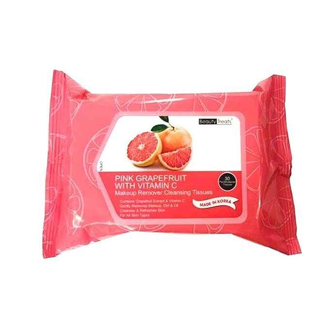Beauty Treats Pink Grapefruit With Vitamin C Makeup Remover Cleansing Tissues - 30 ct - DestGlow