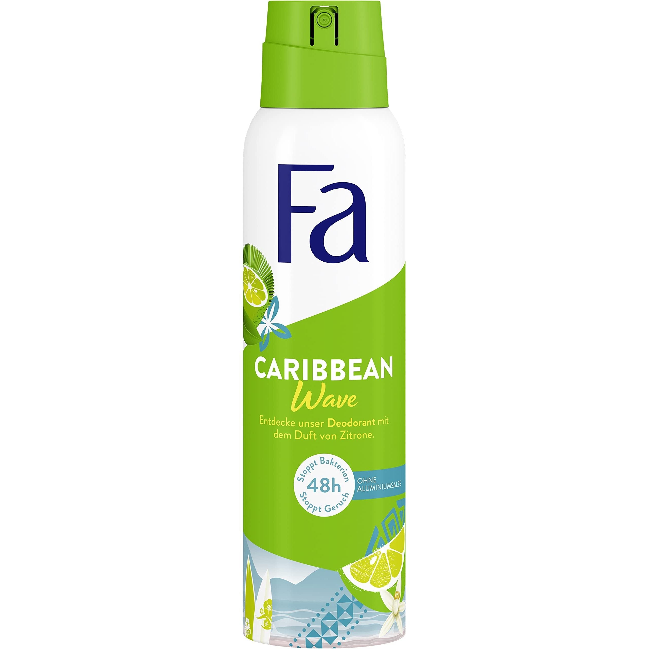 Fa Caribbean Wave Lemon Scent Deodorant 48h Freshness with Antibacterial Effect 150 ml