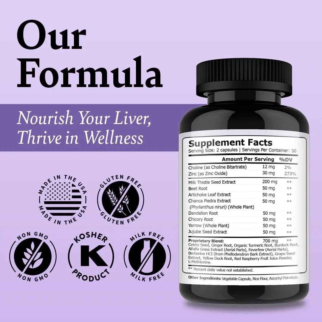 Liver Cleanse and Detox & Repair Formula - Herbal Liver Support Supplement Liver Detox
