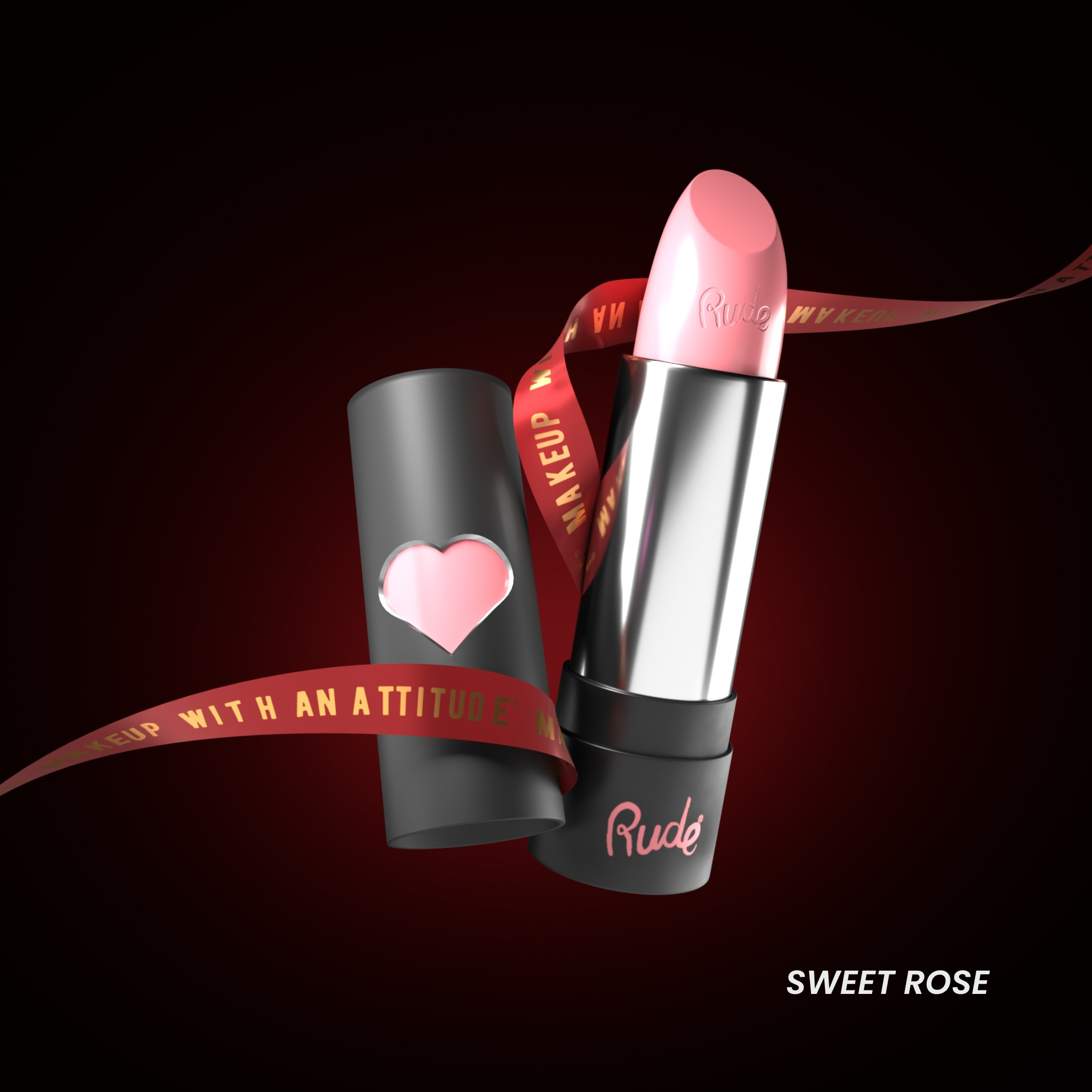 RUDE Hydro Shine Moisturizing Lipstick - Sweet Rose - DestGlow