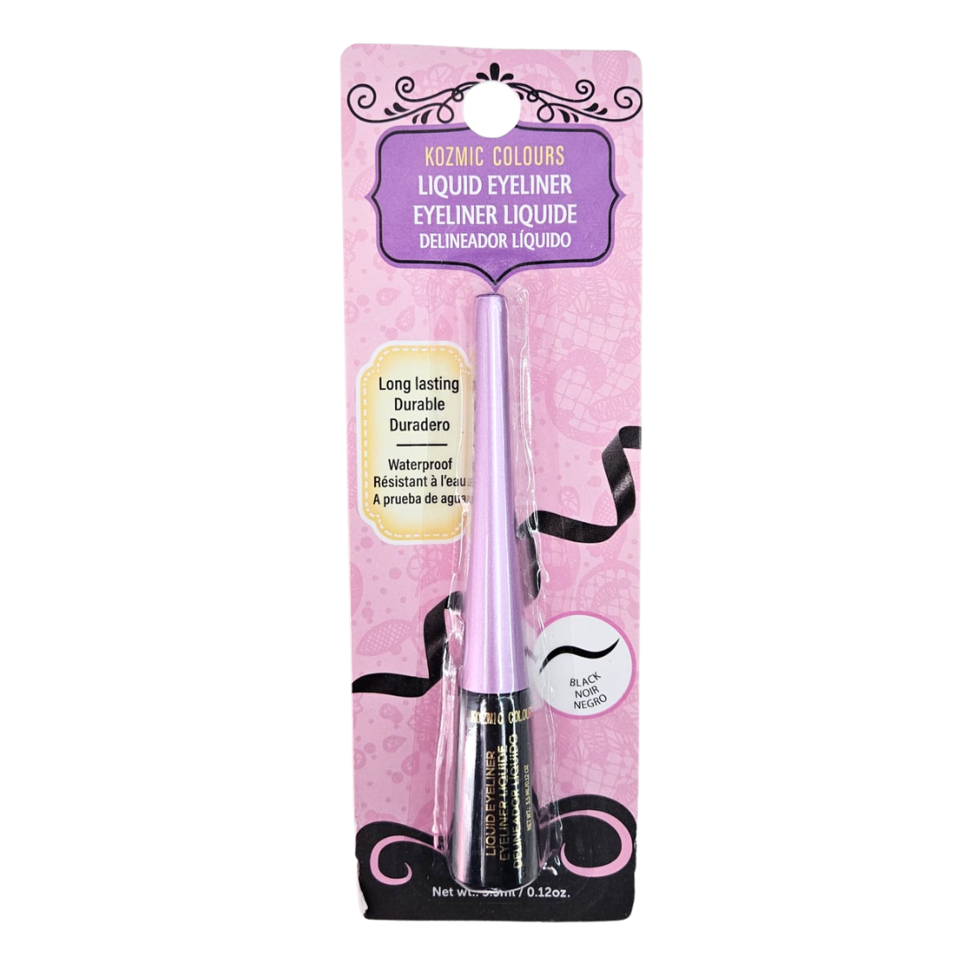 Kozmic Colours Liquid Eyeliner Black Waterproof (0.12 fl oz) DestGlow