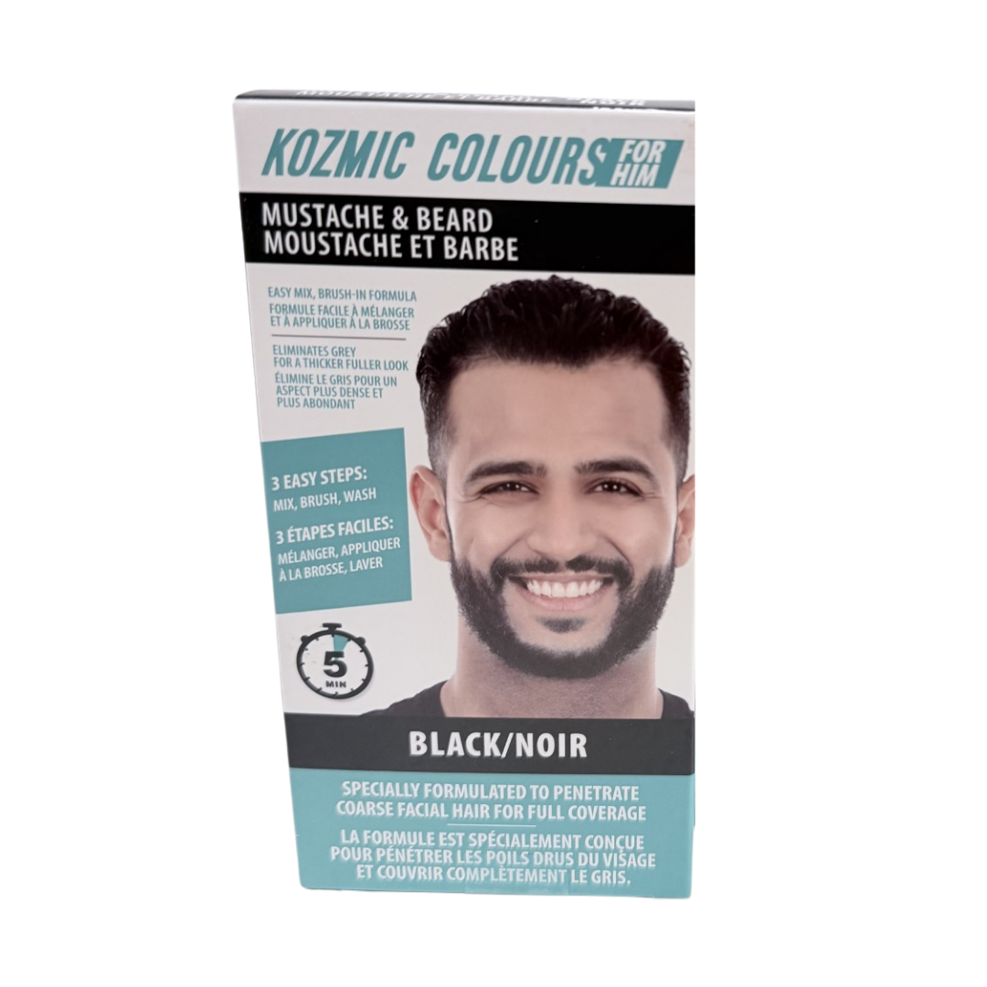 Kozmic Colours for Him Mustache & Beard Color - Black (5-Minute) by Farmacias Savia