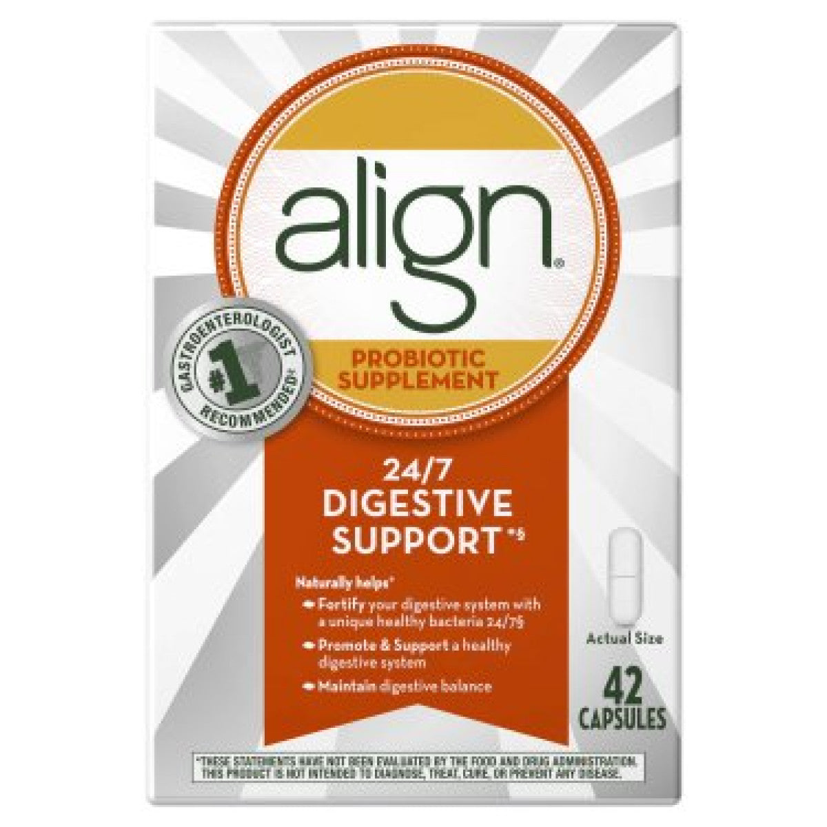 Align Probiotic, Probiotics For Women And Men, Daily Supplement Digestive Health, 1 Recommended By Doctors Gastroenterologists, 42 Capsules by Pasteur Pharmacy