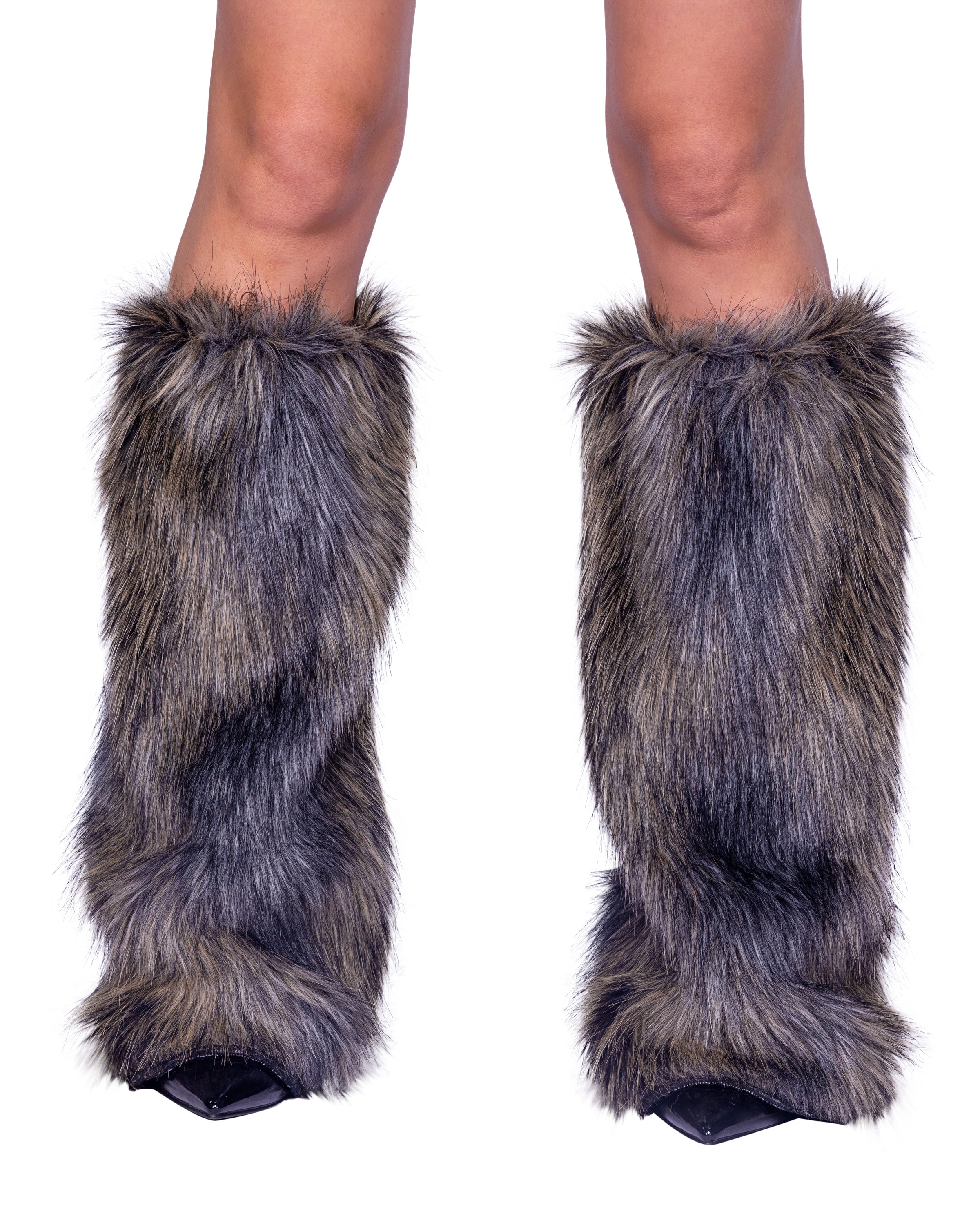 Pair of Faux Fur Wolf Leg Warmers by Rave Fix
