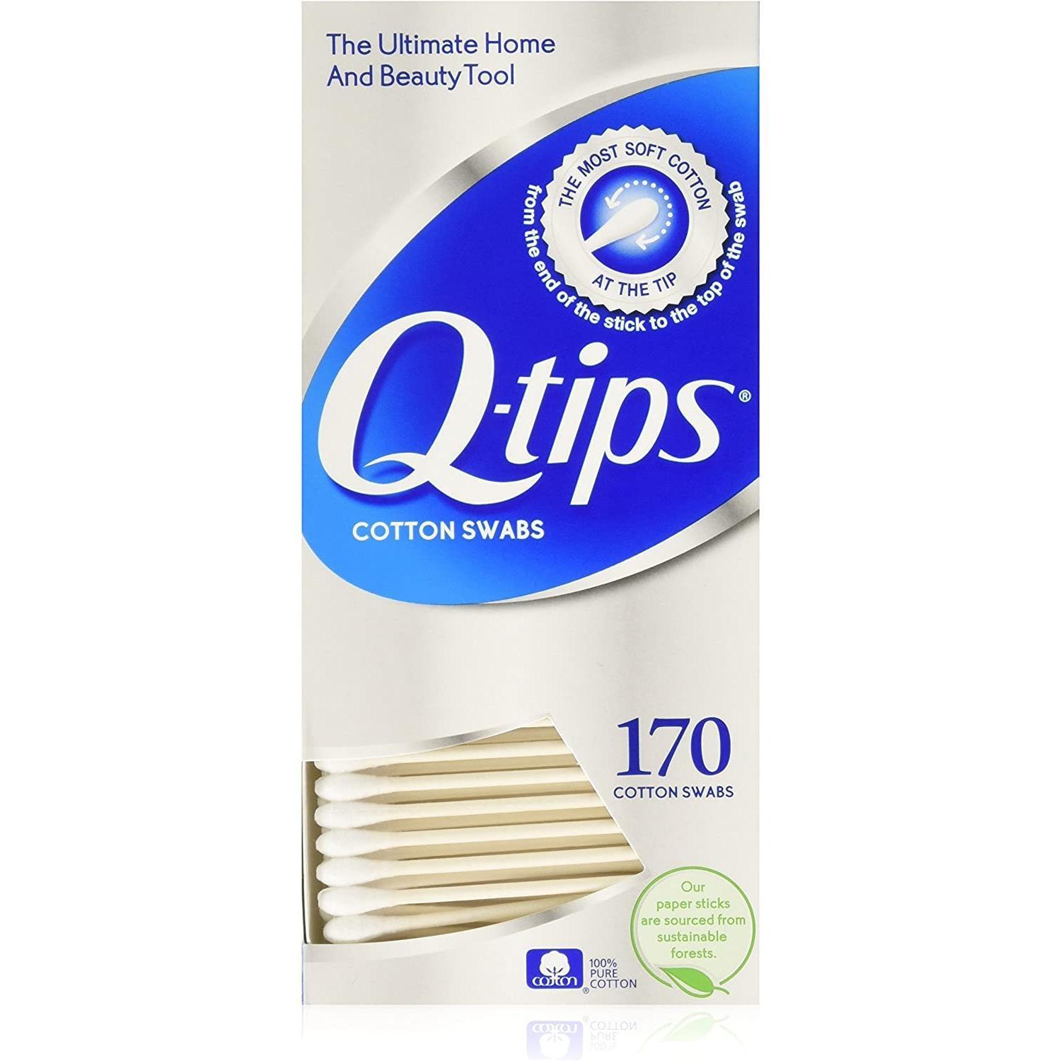 Q Tips Cotton Swabs 170 Ct Box by Pasteur Pharmacy