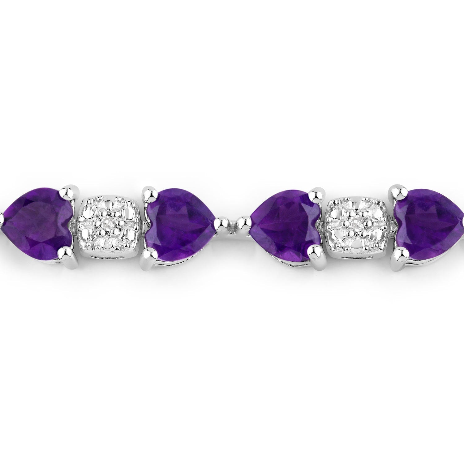 9.56 Carat Genuine Amethyst and White Diamond .925 Sterling Silver Bracelet by Bids.com