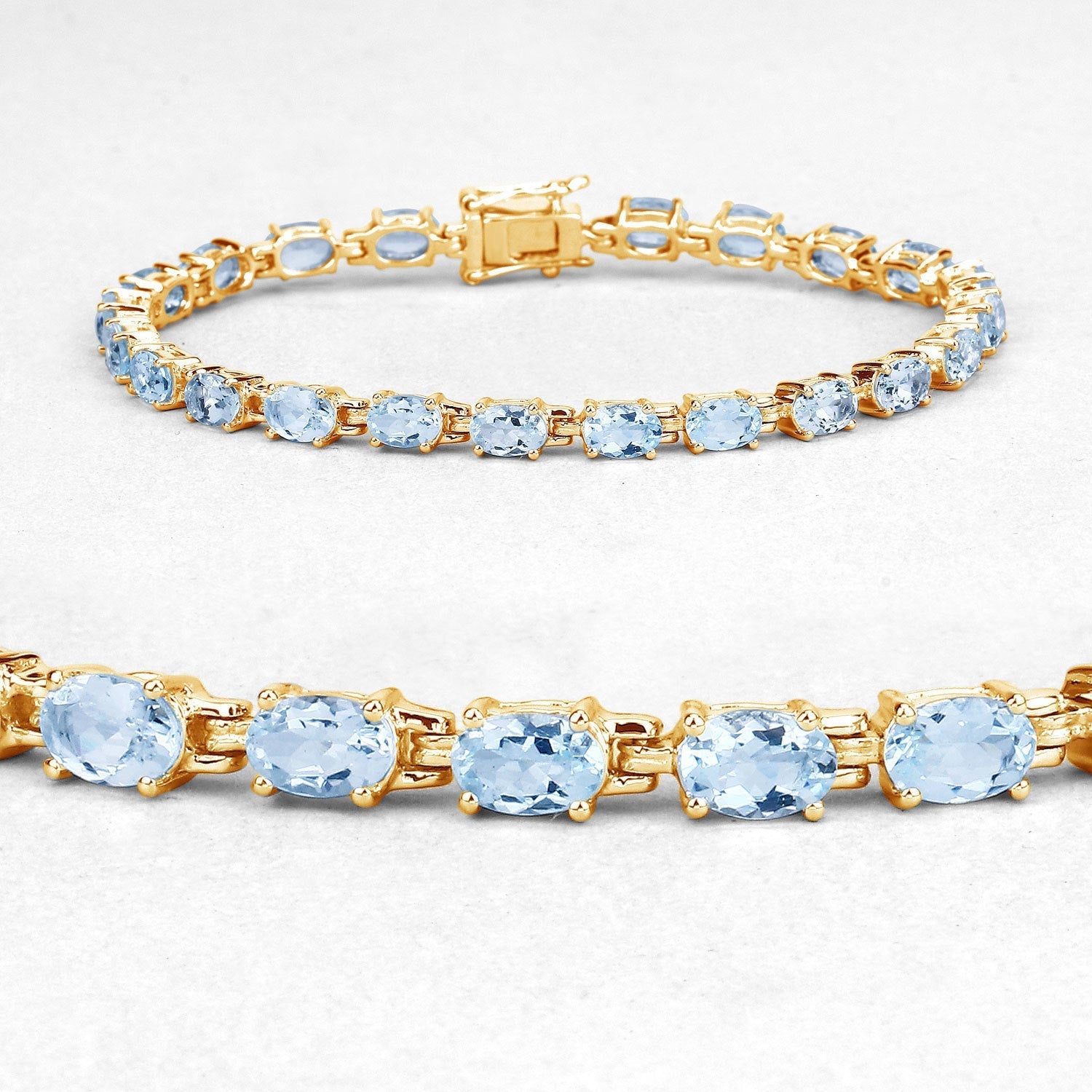 11.22 Carat Genuine Blue Topaz .925 Sterling Silver Bracelet DestGlow