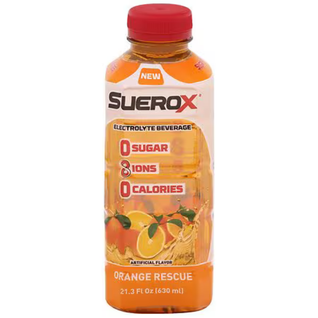 Suerox Zero Sugar Orange Electrolyte Beverage 21.3oz DestGlow