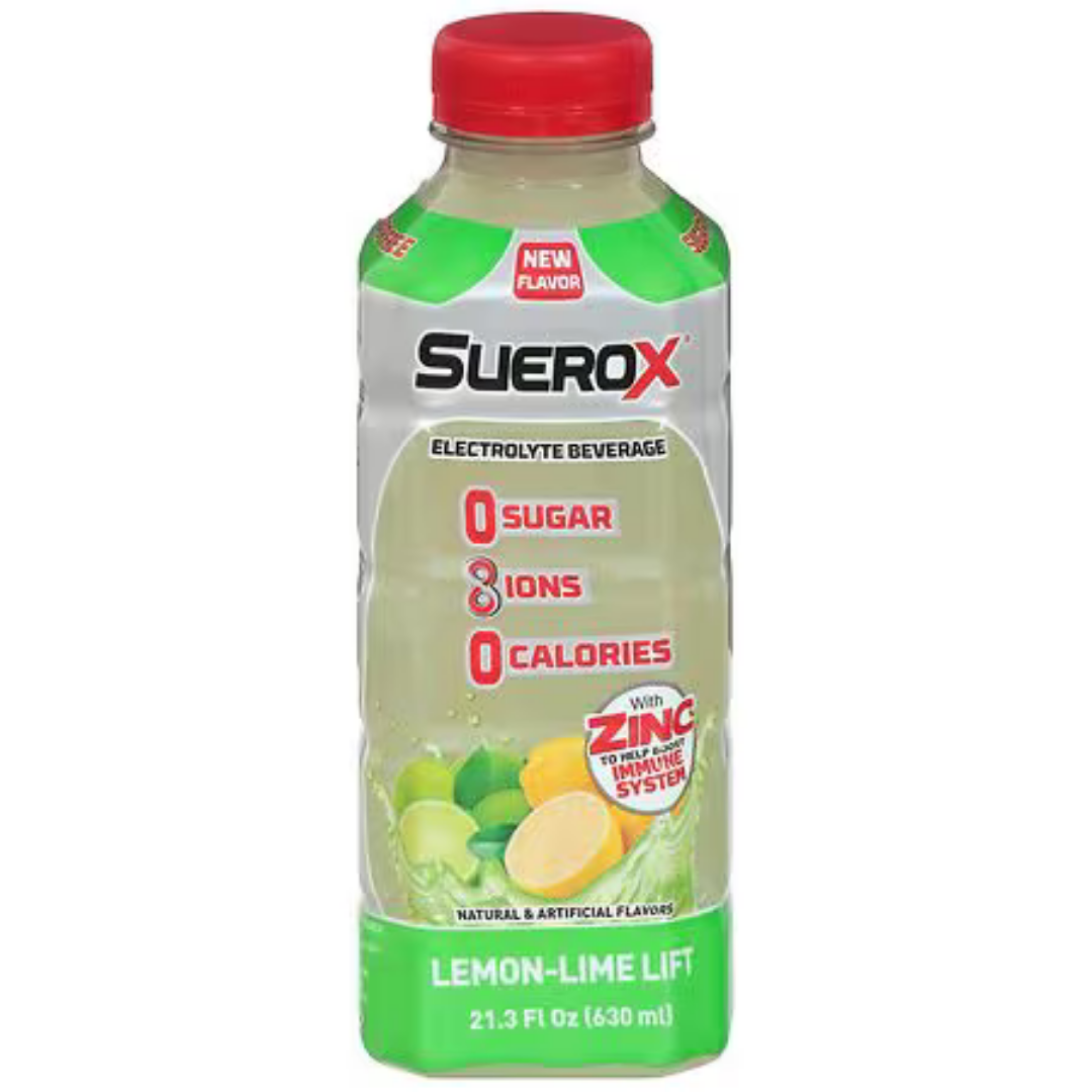 Suerox Zero Sugar Lemon-Lime Lift Electrolyte Beverage 21.3oz DestGlow