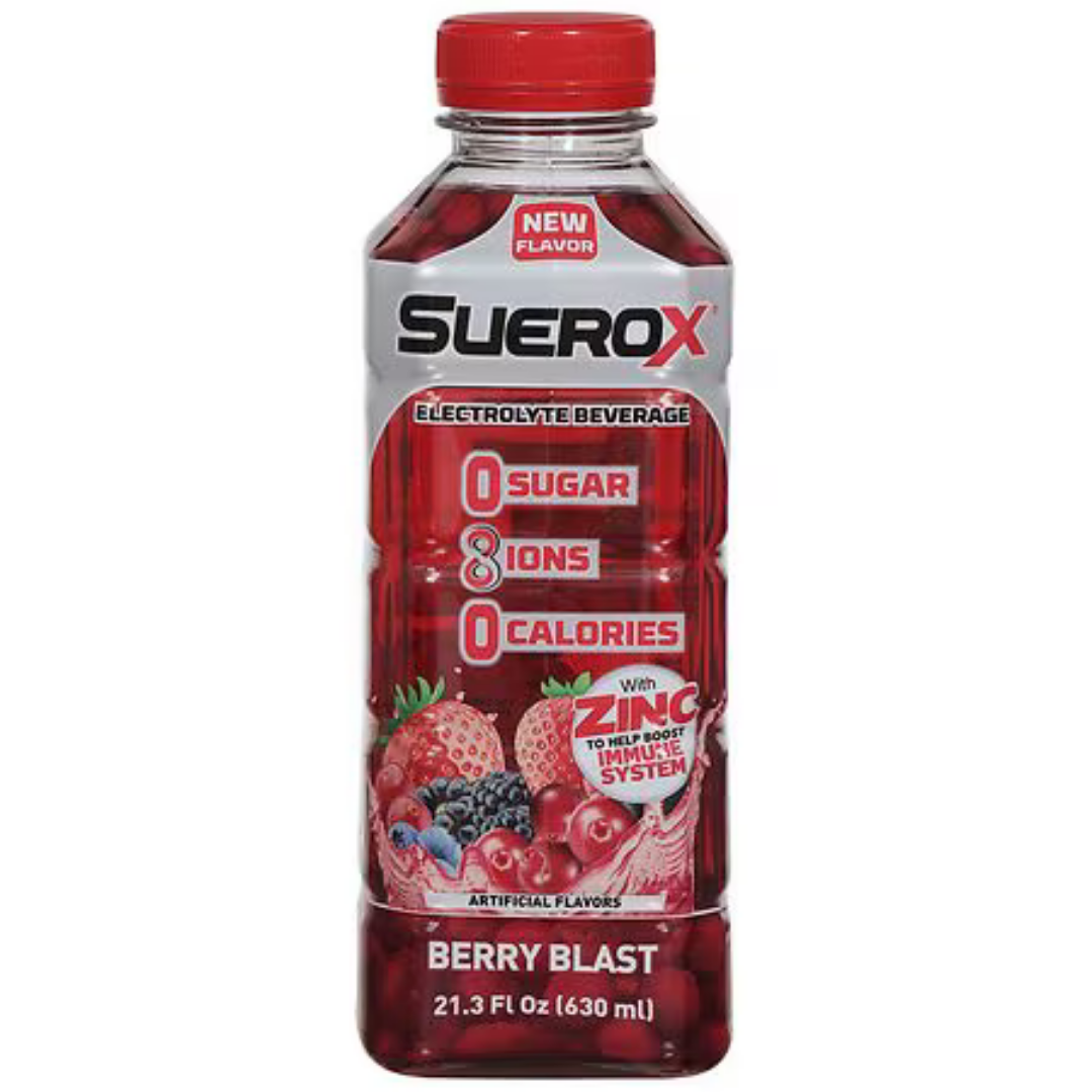 Suerox Zero Sugar Berry Blast Electrolyte Beverage 21.3oz DestGlow