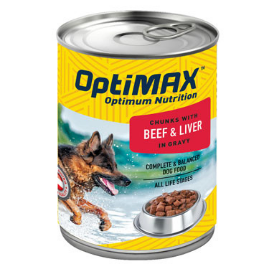 Optimax Beef & Liver Wet Dog Food 14.6oz DestGlow