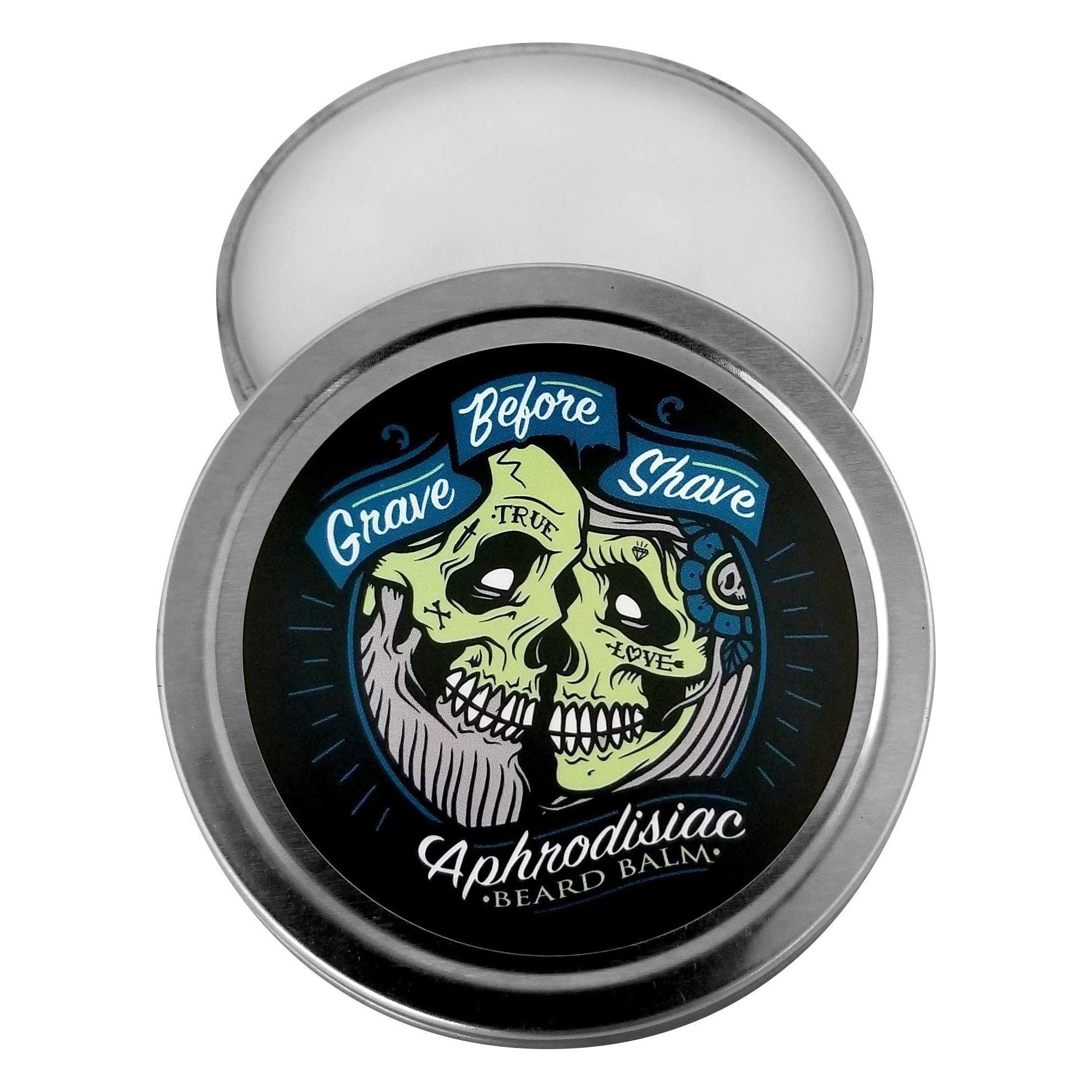 Grave Before Shave Leather and cedar Wood Scent Beard Balm 2 Oz. Tin by Pasteur Pharmacy