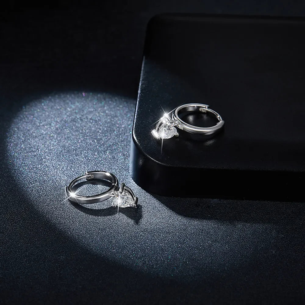 1 Carat Sparkala™ 925 Sterling Silver Heart Earrings by Sparkala