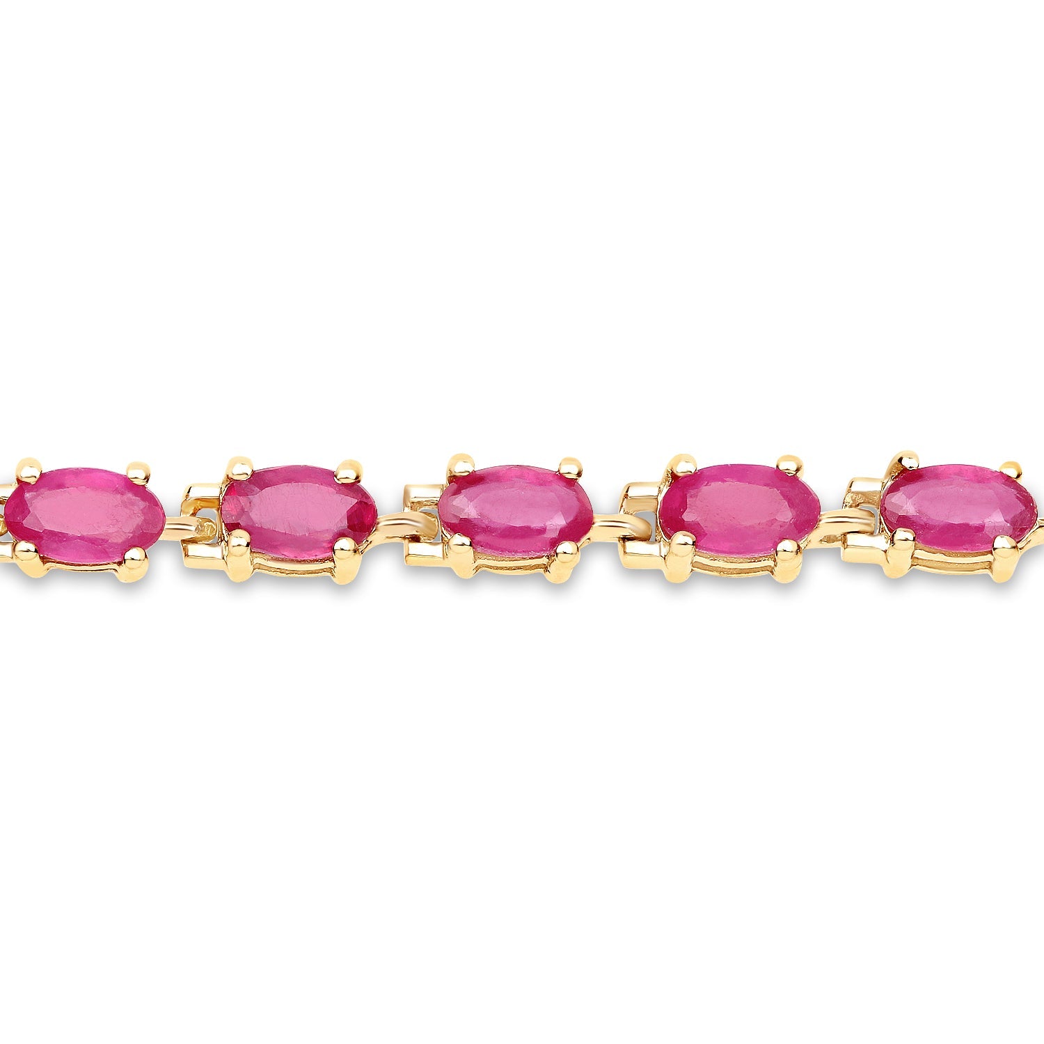 14K Yellow Gold Plated 7.00 Carat Glass Filled Ruby .925 Sterling Silver Bracelet by Bids.com