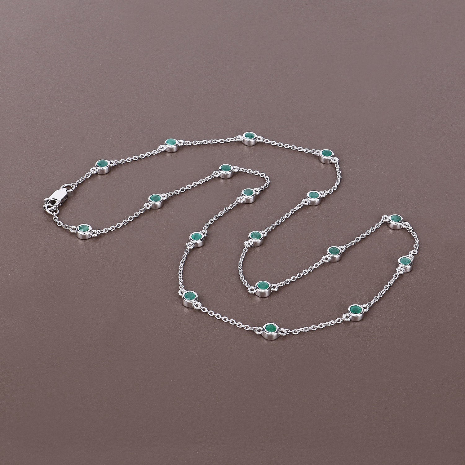 1.80 Carat Genuine Emerald .925 Sterling Silver Necklace by Bids.com