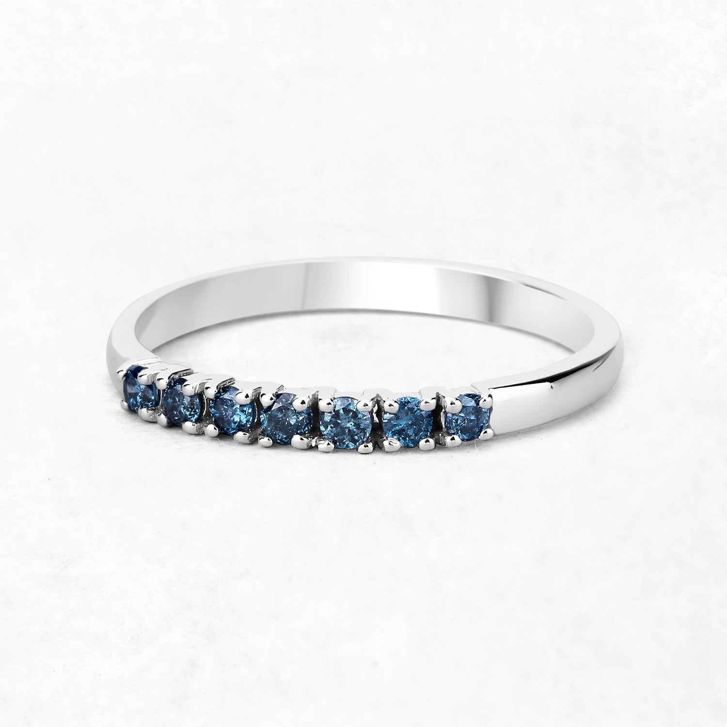 0.22 Carat Genuine Blue Diamond 14K White Gold Ring (I1-I2) DestGlow