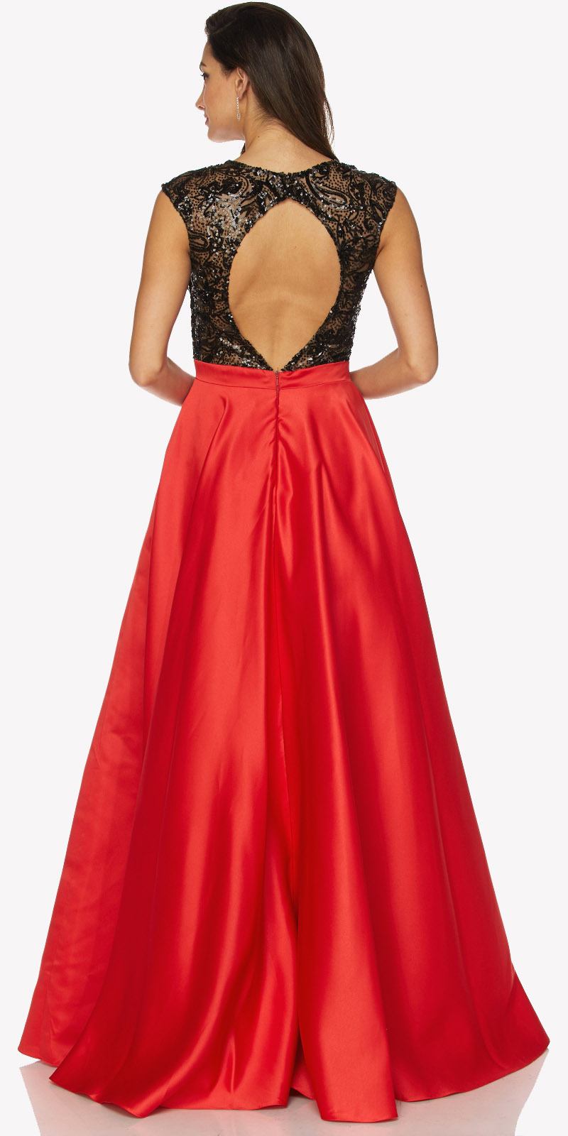 Juliet 661 Sleeveless Floor Length A-line Dress Keyhole Back by DiscountDressShop