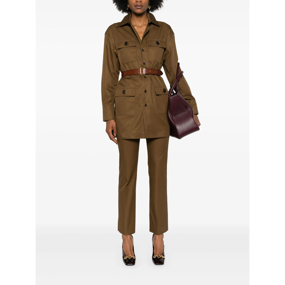 Saint Laurent Brown Trousers - Straight Trousers Women by Luosophy