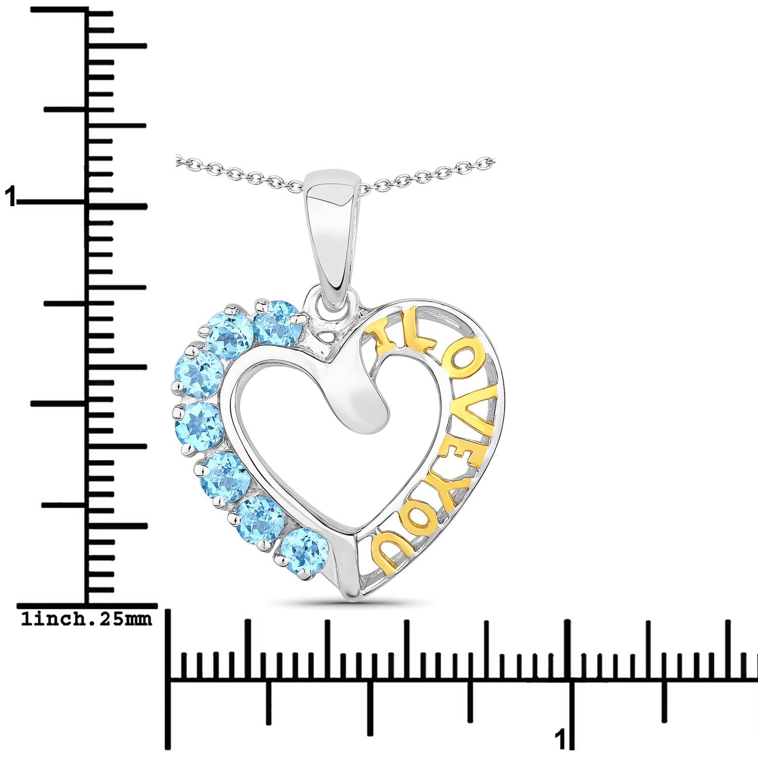 0.84 Carat Genuine Swiss Blue Topaz .925 Sterling Silver Pendant by Bids.com