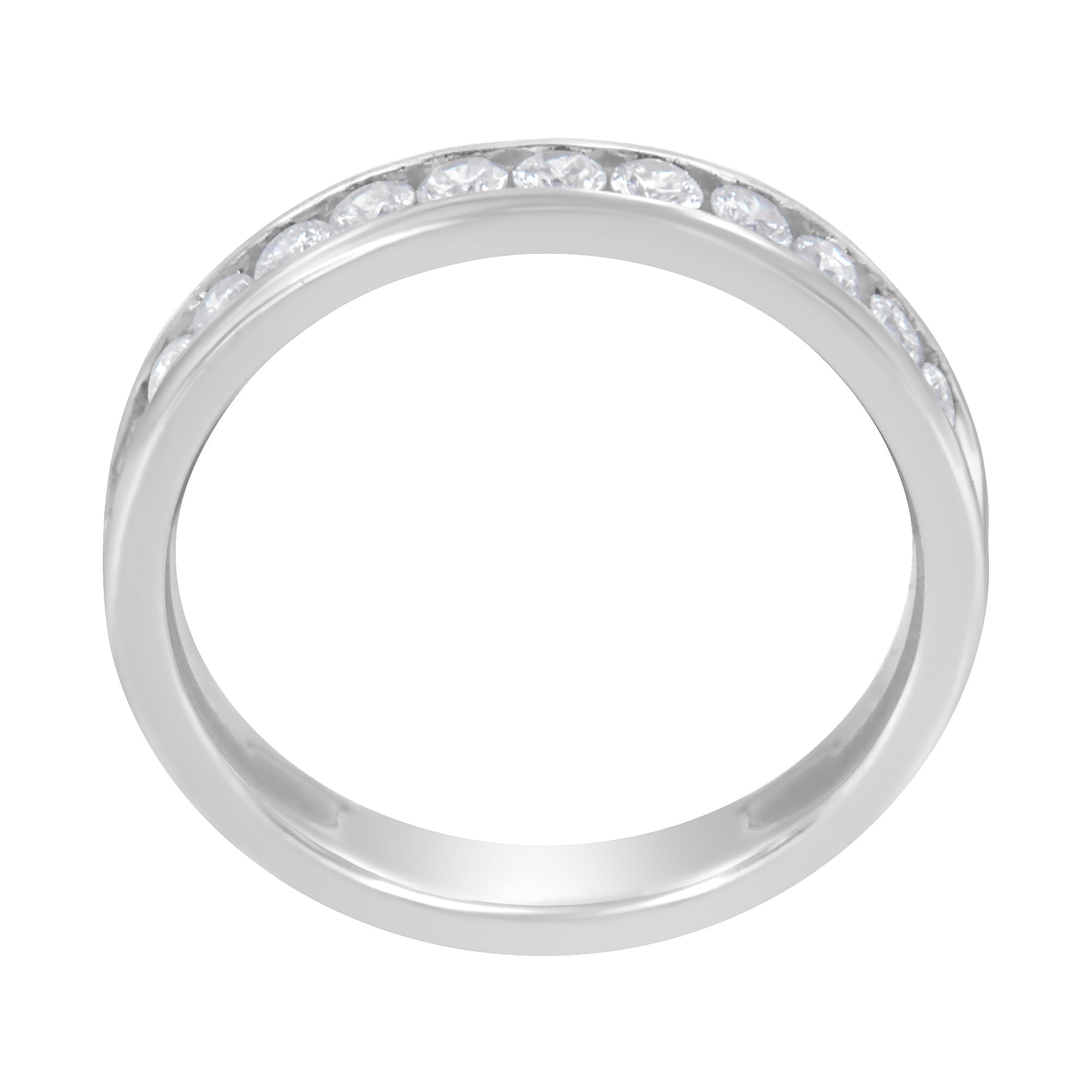 14K White Gold 1/2 cttw Diamond Band Ring (I-J Color, I2-I3 Clarity) - Size 7 by Bids.com