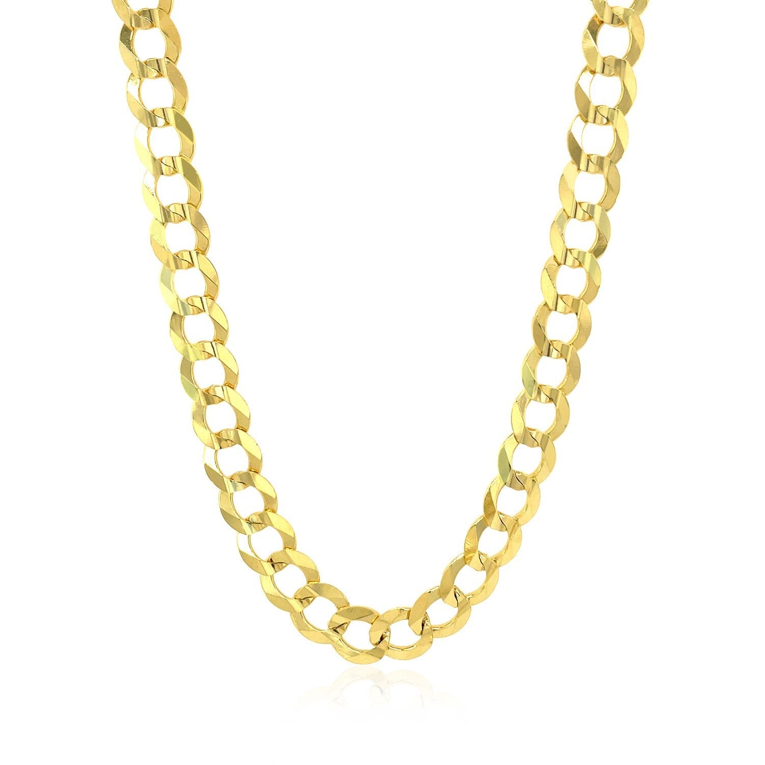 7.0mm 14k Yellow Gold Solid Curb Chain by Bids.com