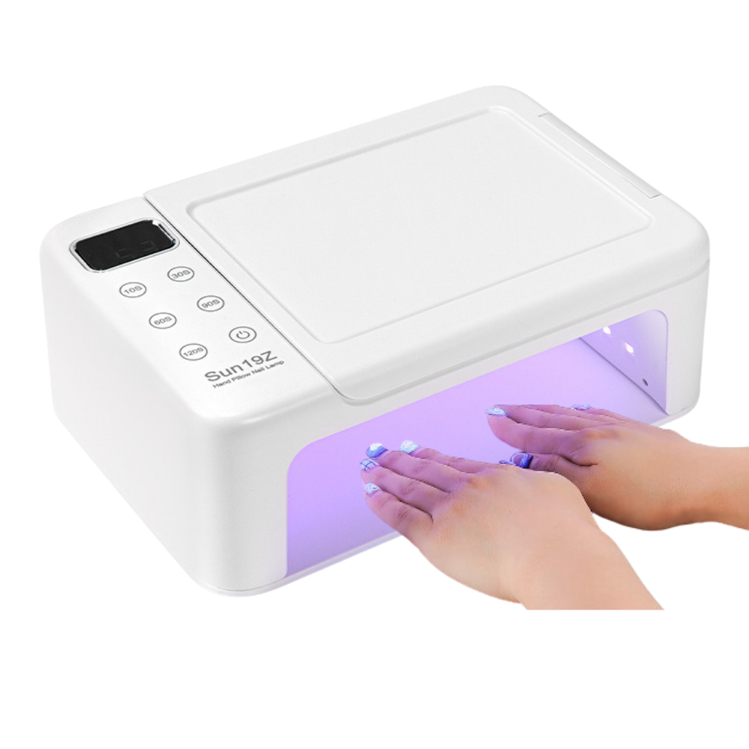 Sun 19Z 2-in-1 UV/LED Nail Lamp & Hand Pillow (White) DestGlow