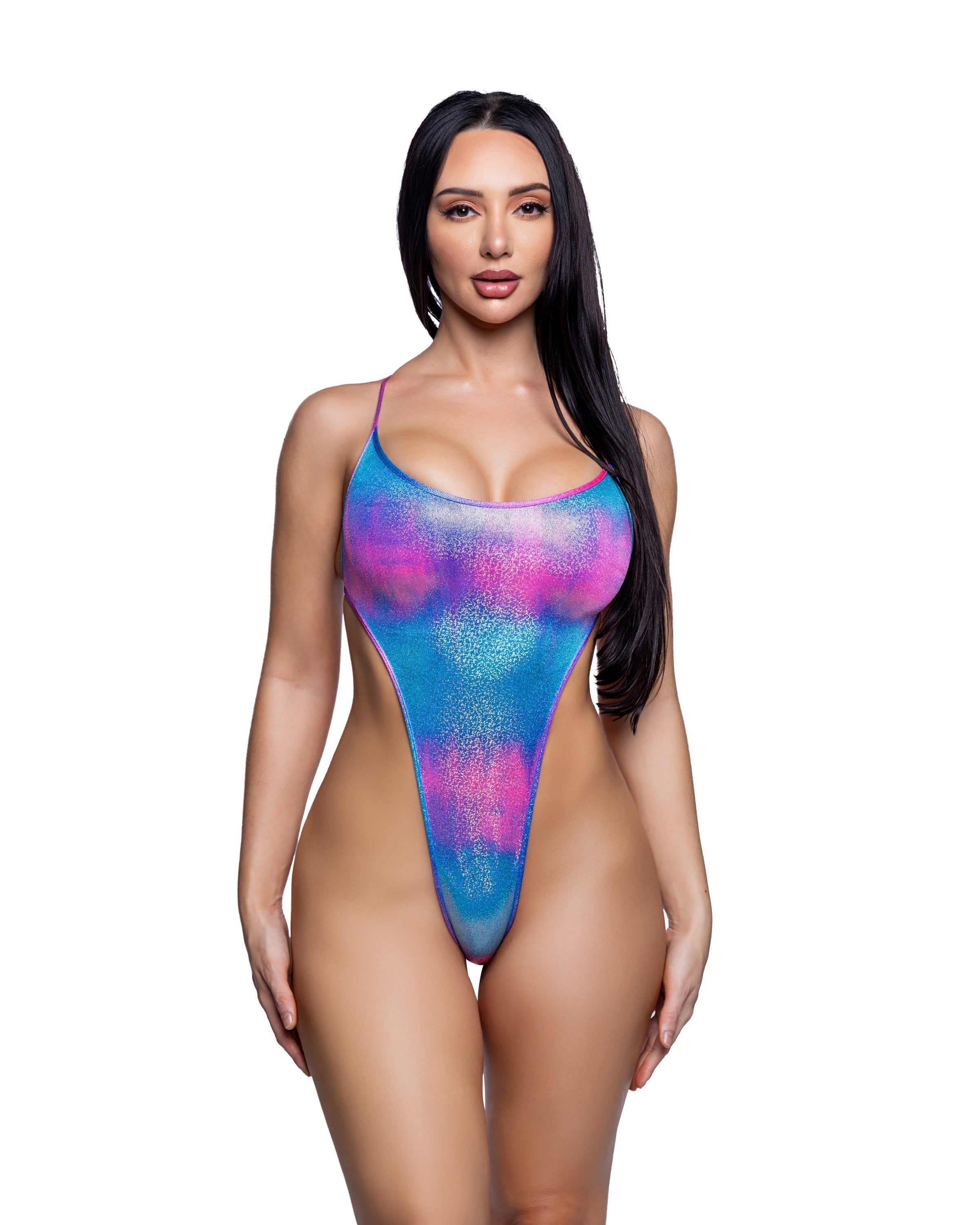 Shimmer String-Back High Cut 1PC Bodysuit DestGlow