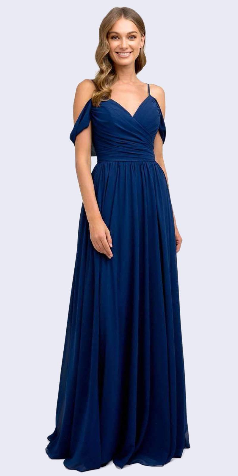 Juliet 676 Cold-Shoulder Formal A-line Dress by DiscountDressShop