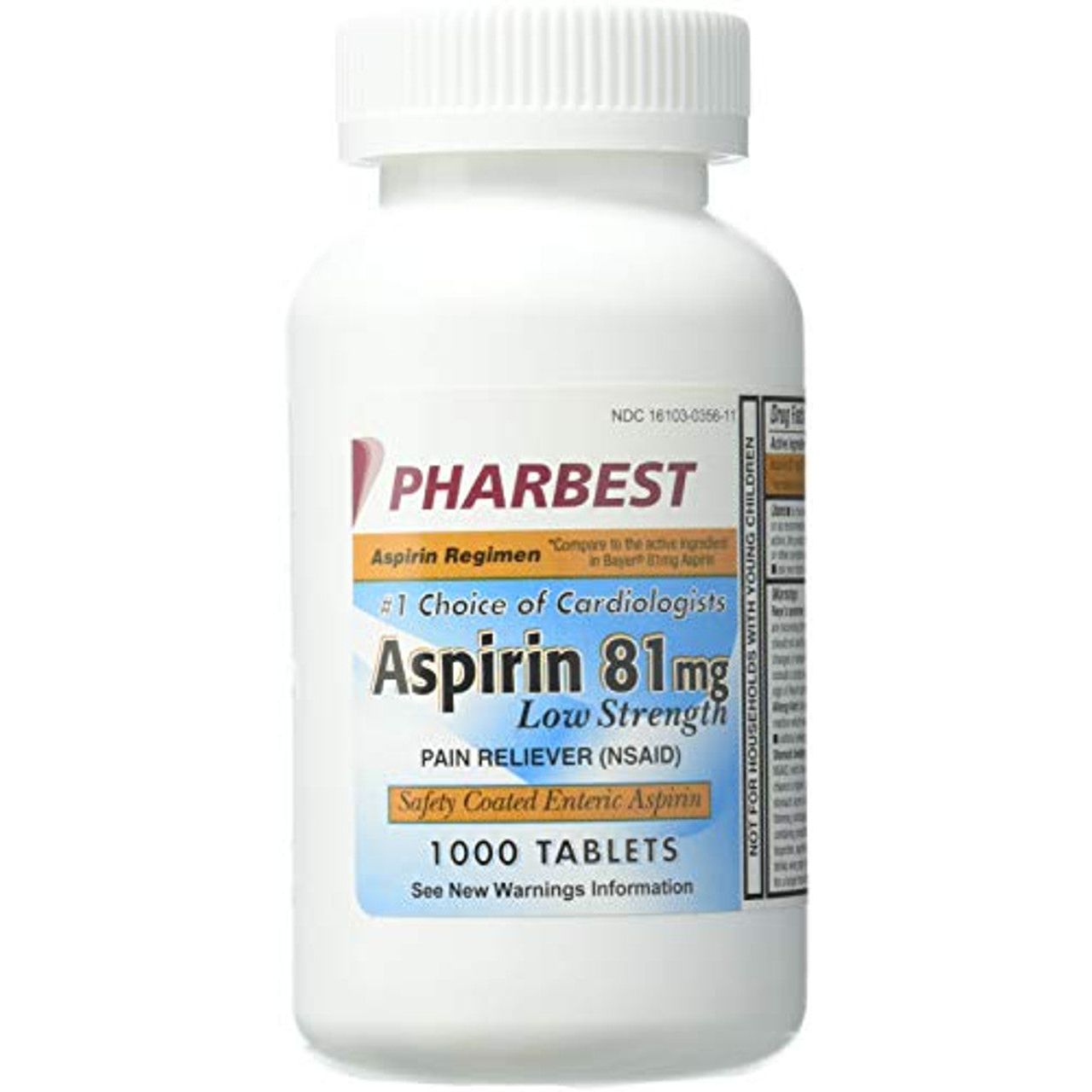 Aspirin PHARBEST 81mg - 1000 Tablets by Pasteur Pharmacy