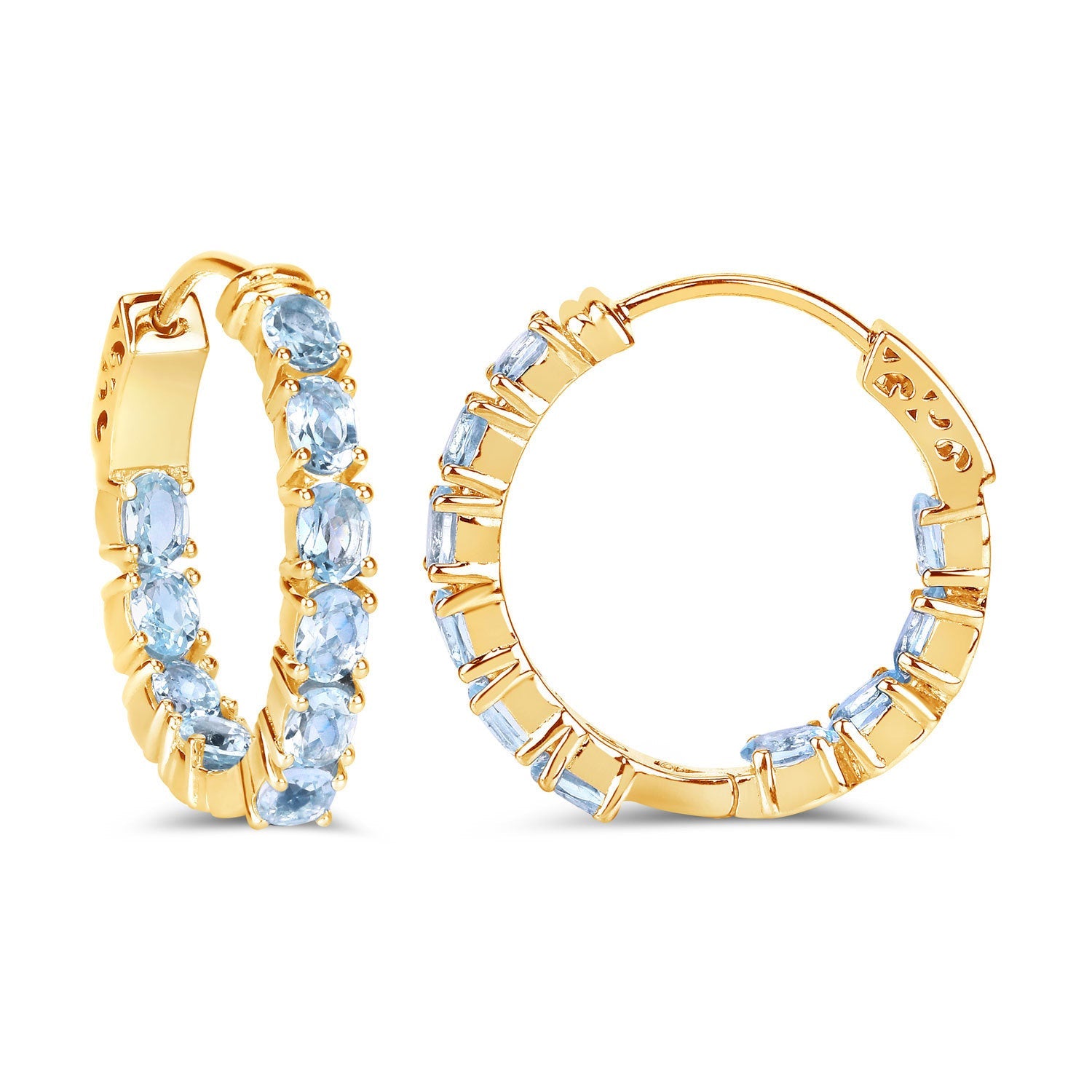 3.80 Carat Genuine Blue Topaz .925 Sterling Silver Earrings by Bids.com