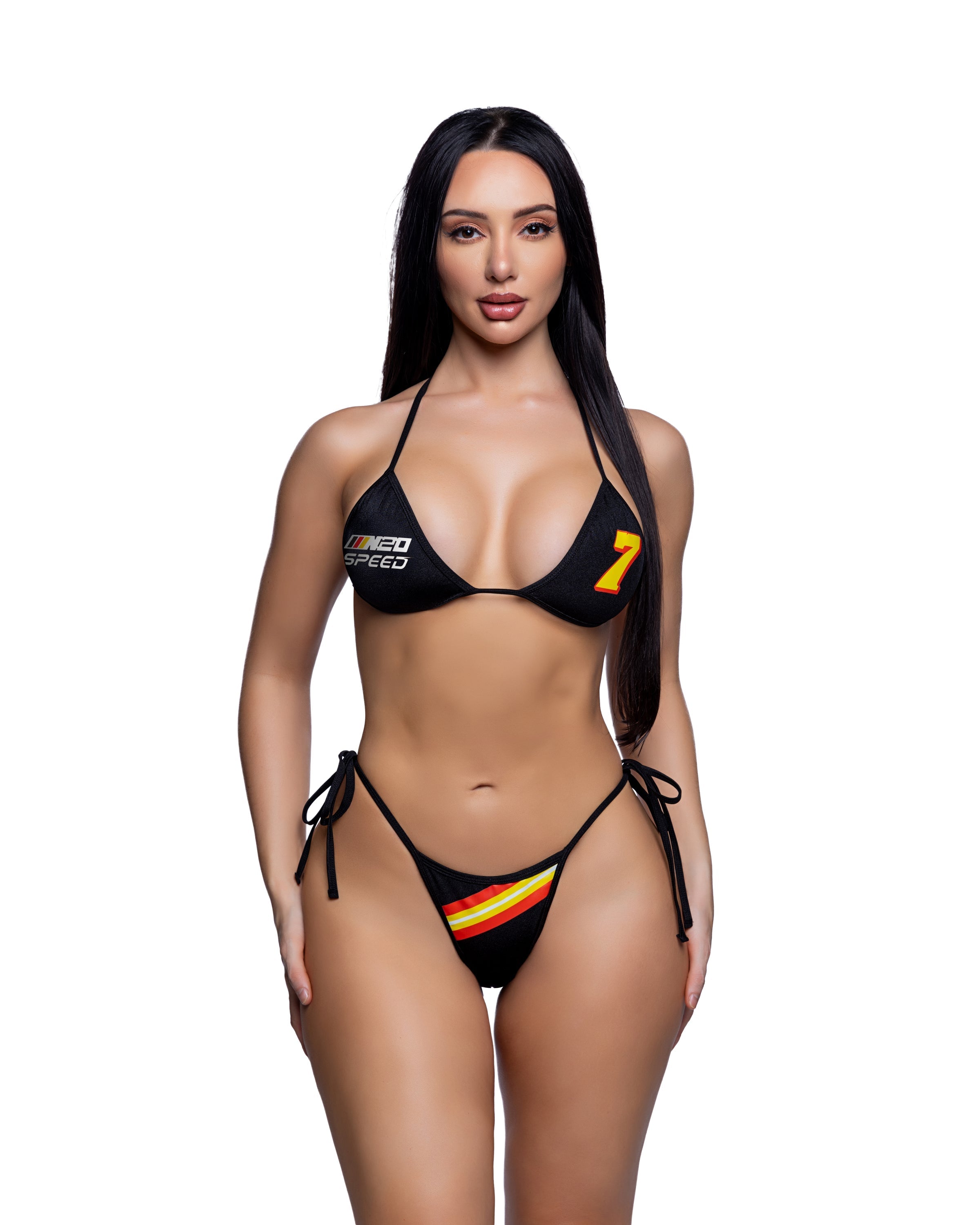 Racer Print Tie Side Bikini Set by Rave Fix