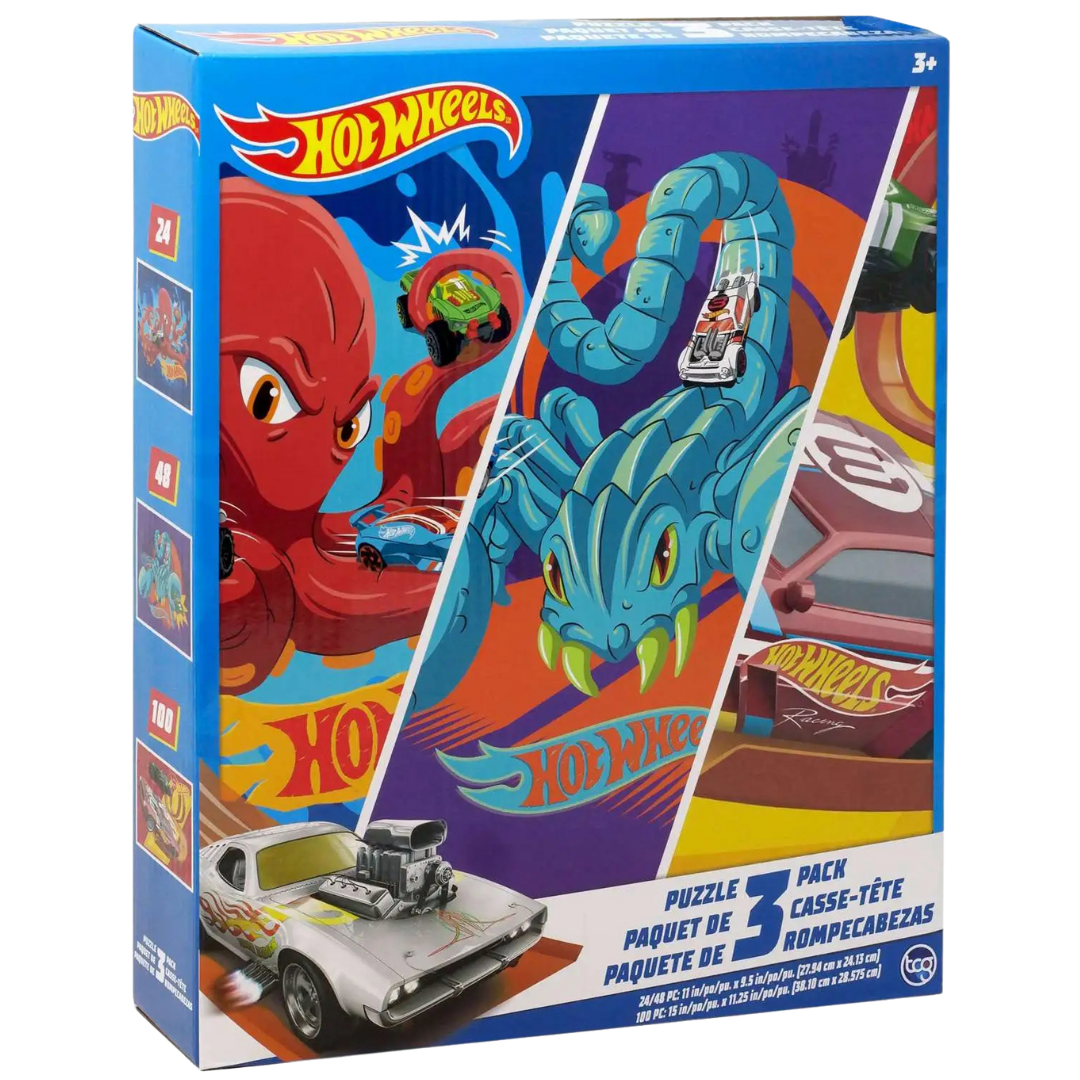 Hot Wheels 3-Pack Puzzle Set (3Y+) DestGlow