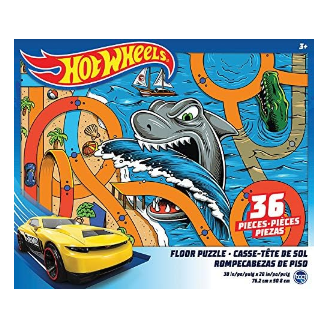 Hot Wheels Shark Bite Floor Puzzle (36 Pieces) DestGlow