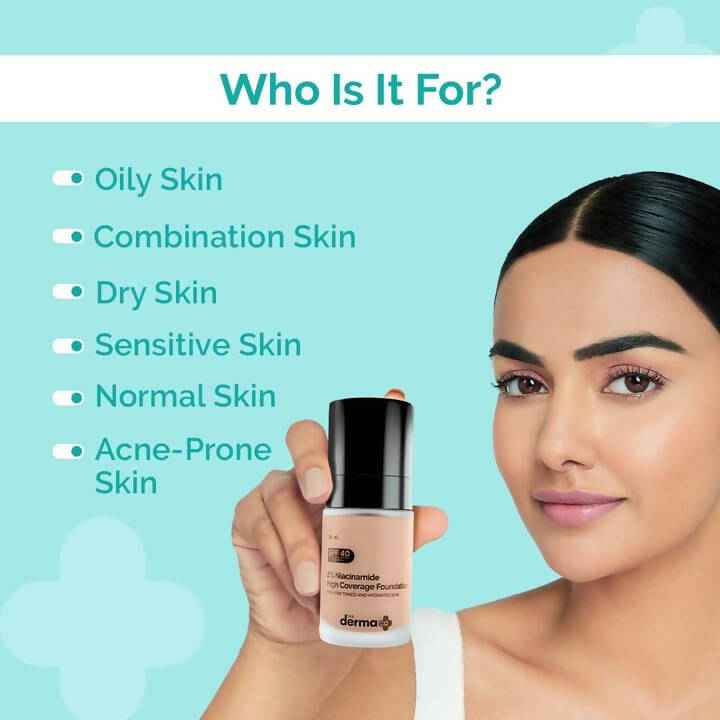 The Derma Co 2% Niacinamide High Coverage Foundation-02 Nude - Limited Time Offer