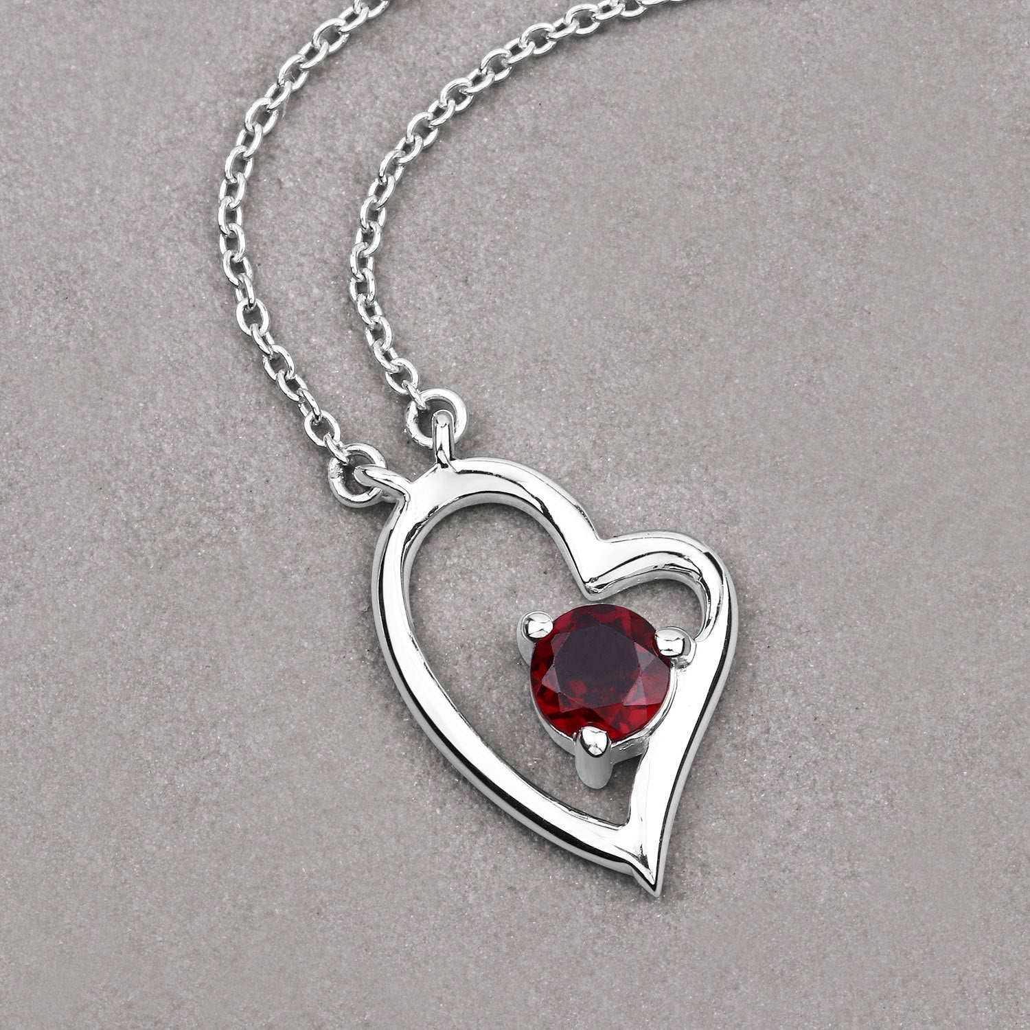0.60 Carat Genuine Garnet .925 Sterling Silver Necklace by Bids.com