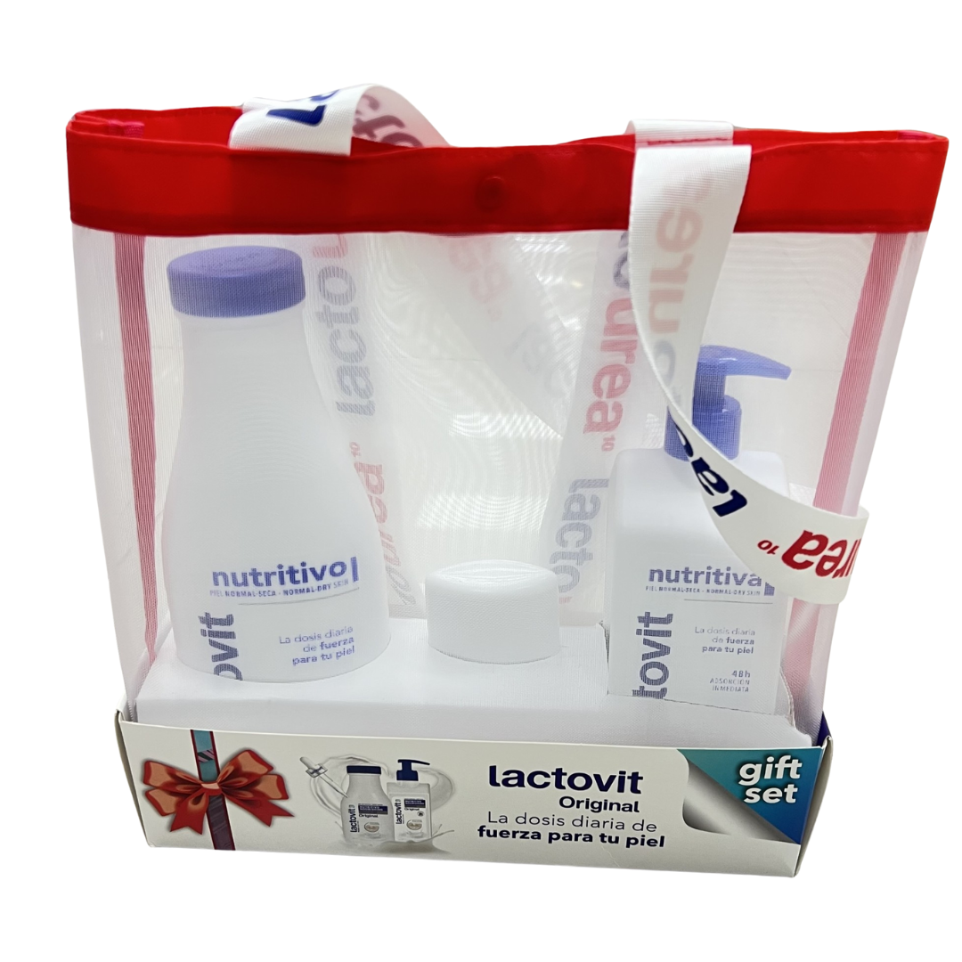 Lactovit Transparent Travel Set with Body Wash, Lotion & Deodorant Stick by Farmacias Savia