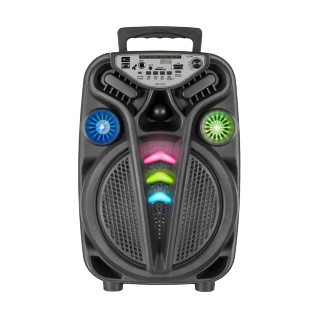 AO-811 8-Inch Portable Bluetooth Speaker with LED Lights DestGlow